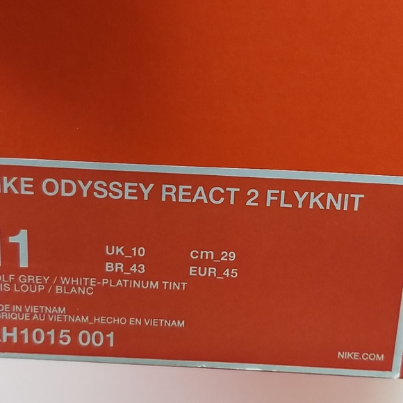 Nike Odyssey React 2 Flyknit AH1015 001 Wolf Grey - Picture 9 of 10
